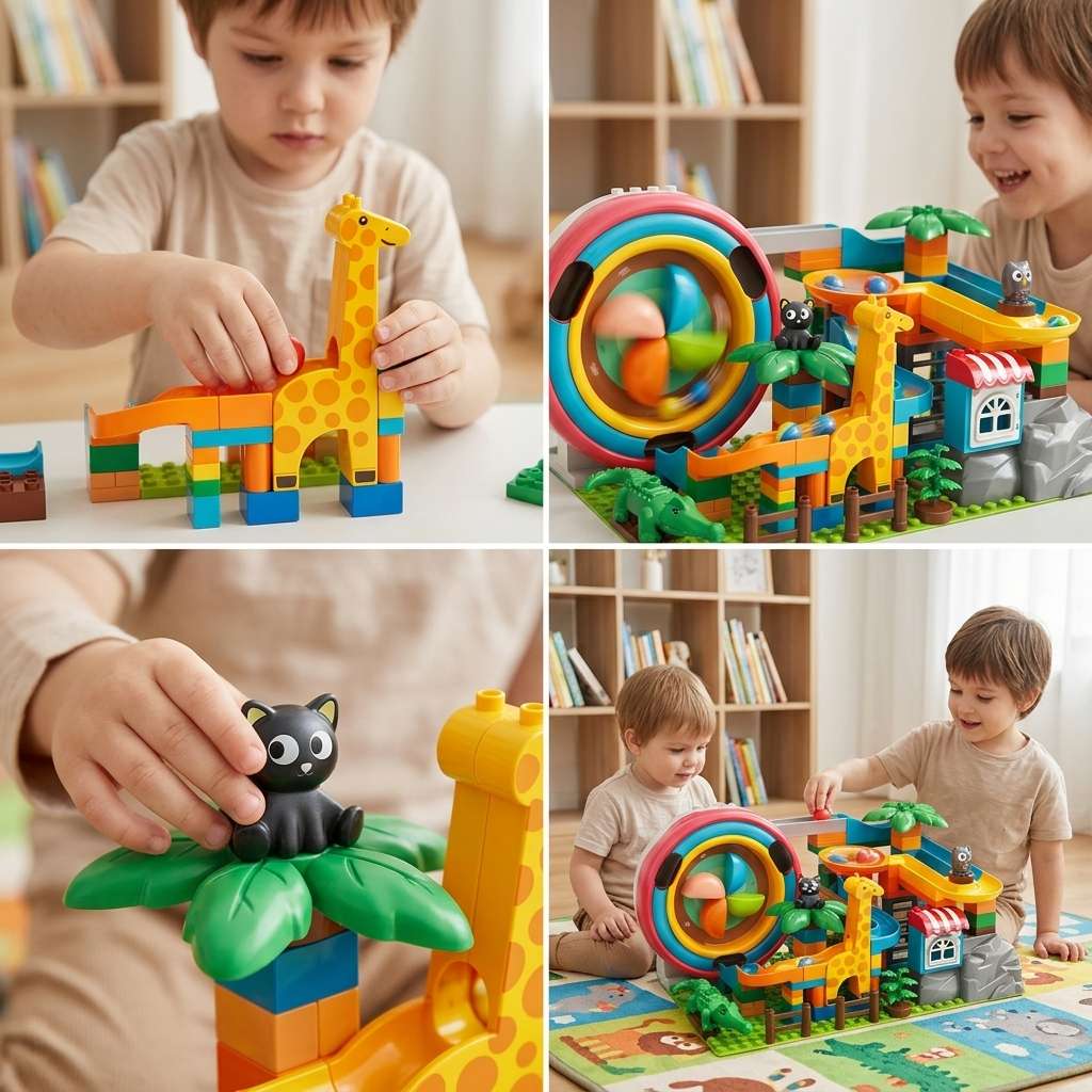 Large Blocks Marble Run Adventure Set 142 Pieces2